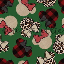 Load image into Gallery viewer, Buffalo Plaid, Linen, & Leopard Bow Ears-- Multiple Colors