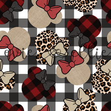 Load image into Gallery viewer, Buffalo Plaid, Linen, & Leopard Bow Ears-- Multiple Colors