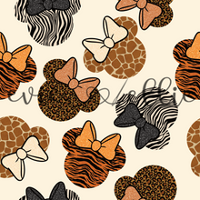 Load image into Gallery viewer, Animal Print Mouse Bow Ears-- Multiple Colors