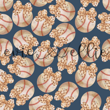 Load image into Gallery viewer, Baseballs and Leopard Bows- Multiple Colors
