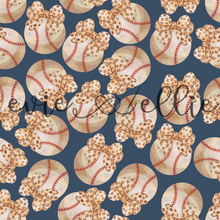 Load image into Gallery viewer, Baseballs and Leopard Bows- Multiple Colors