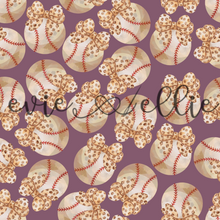 Load image into Gallery viewer, Baseballs and Leopard Bows- Multiple Colors
