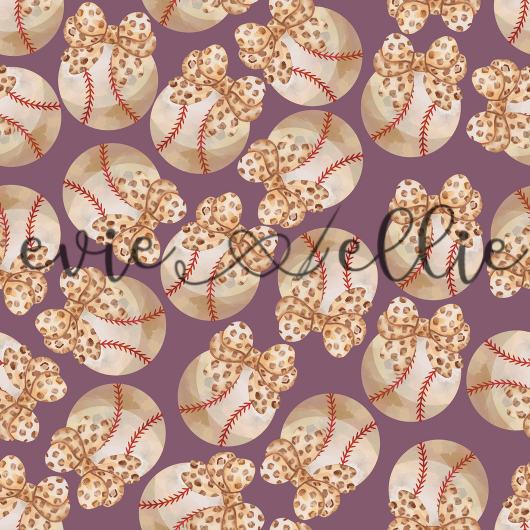 Baseballs and Leopard Bows- Multiple Colors