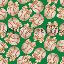 Load image into Gallery viewer, Baseballs and Leopard Bows- Multiple Colors