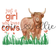 Load image into Gallery viewer, Just a Girl Who Love Cows with Orange Flowers-- Multiple Options