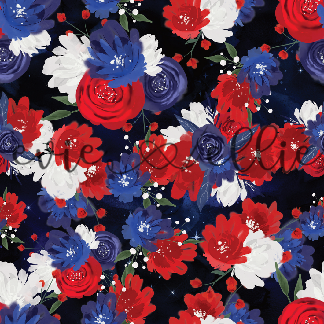 Red, White, & Blue Flowers-- Multiple Colors