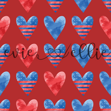 Load image into Gallery viewer, Red, White, & Blue Hearts-- Multiple Colors