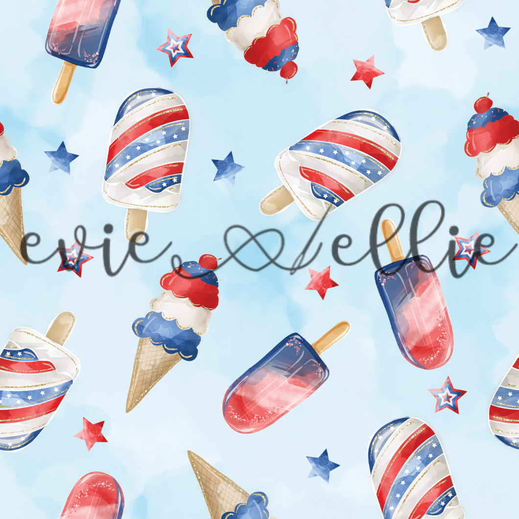 Red, White, & Blue Ice Creams-- Multiple Colors
