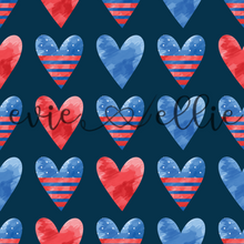 Load image into Gallery viewer, Red, White, & Blue Hearts-- Multiple Colors