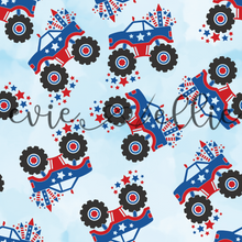 Load image into Gallery viewer, 4th of July Monster Trucks-- Multiple Colors