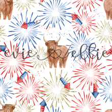 Load image into Gallery viewer, 4th of July Firework Cows-- Multiple Colors
