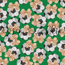 Load image into Gallery viewer, Soccer Balls and Leopard Bows- Multiple Colors