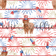 Load image into Gallery viewer, 4th of July Firework Cows with Hats-- Multiple Colors