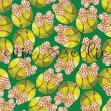 Load image into Gallery viewer, Softballs and Leopard Bows- Multiple Colors