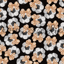 Load image into Gallery viewer, Soccer Balls and Leopard Bows- Multiple Colors