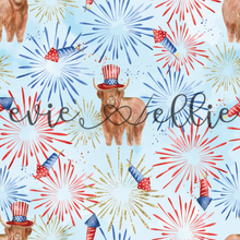 Load image into Gallery viewer, 4th of July Firework Cows with Hats-- Multiple Colors