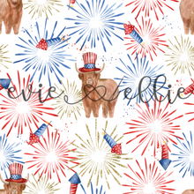 Load image into Gallery viewer, 4th of July Firework Cows with Hats-- Multiple Colors