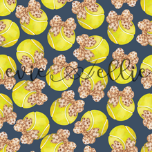 Load image into Gallery viewer, Tennis Balls and Leopard Bows- Multiple Colors