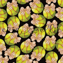 Load image into Gallery viewer, Softballs and Leopard Bows- Multiple Colors
