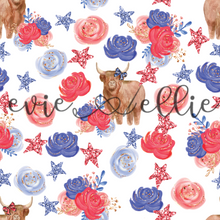 Load image into Gallery viewer, 4th of July Flower Cows with Bows-- Multiple Colors