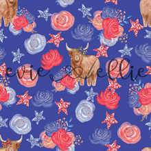 Load image into Gallery viewer, 4th of July Flower Cows with Bows-- Multiple Colors