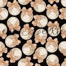 Load image into Gallery viewer, Volleyballs and Leopard Bows- Multiple Colors