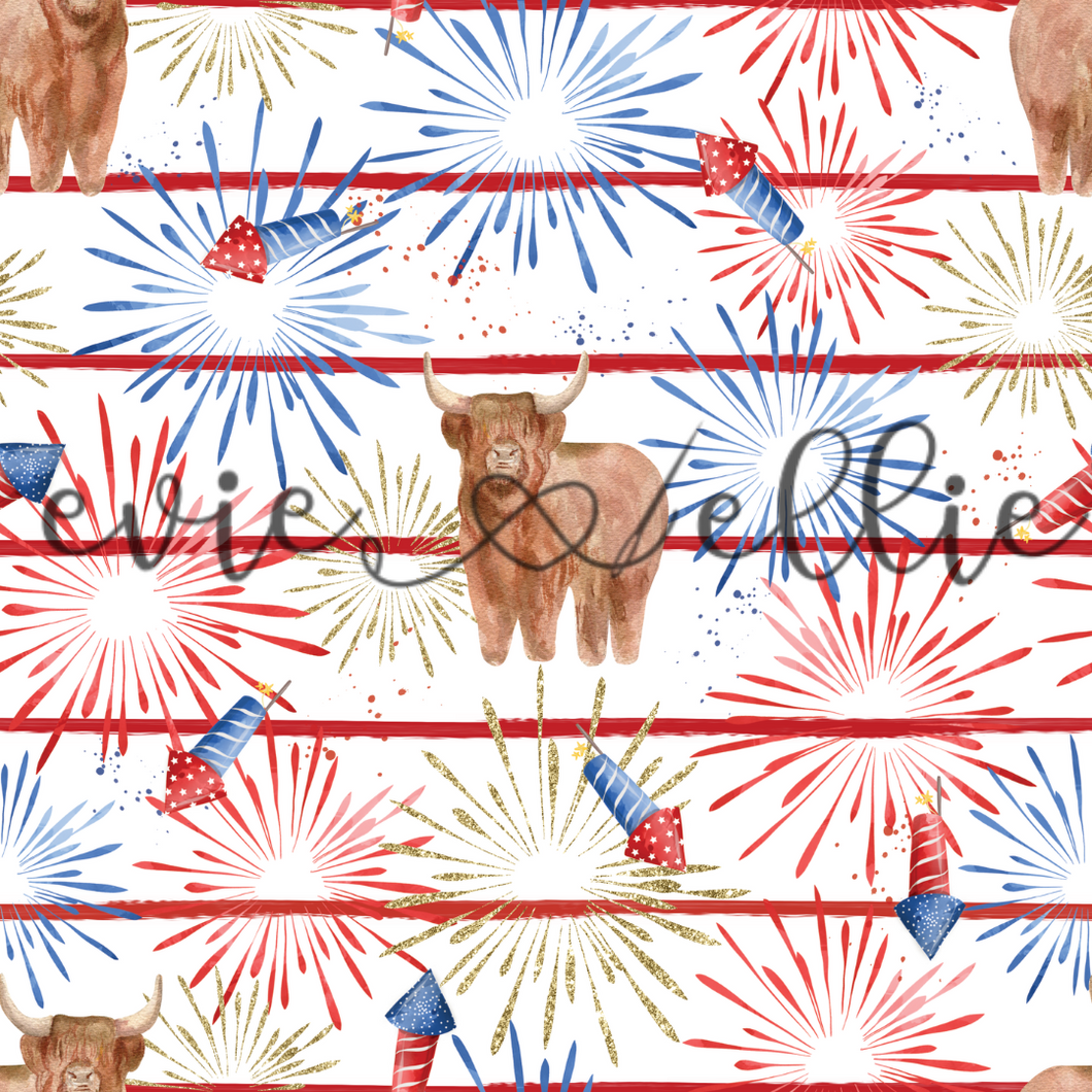 4th of July Firework Cows-- Multiple Colors