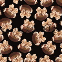 Load image into Gallery viewer, Footballs and Leopard Bows- Multiple Colors