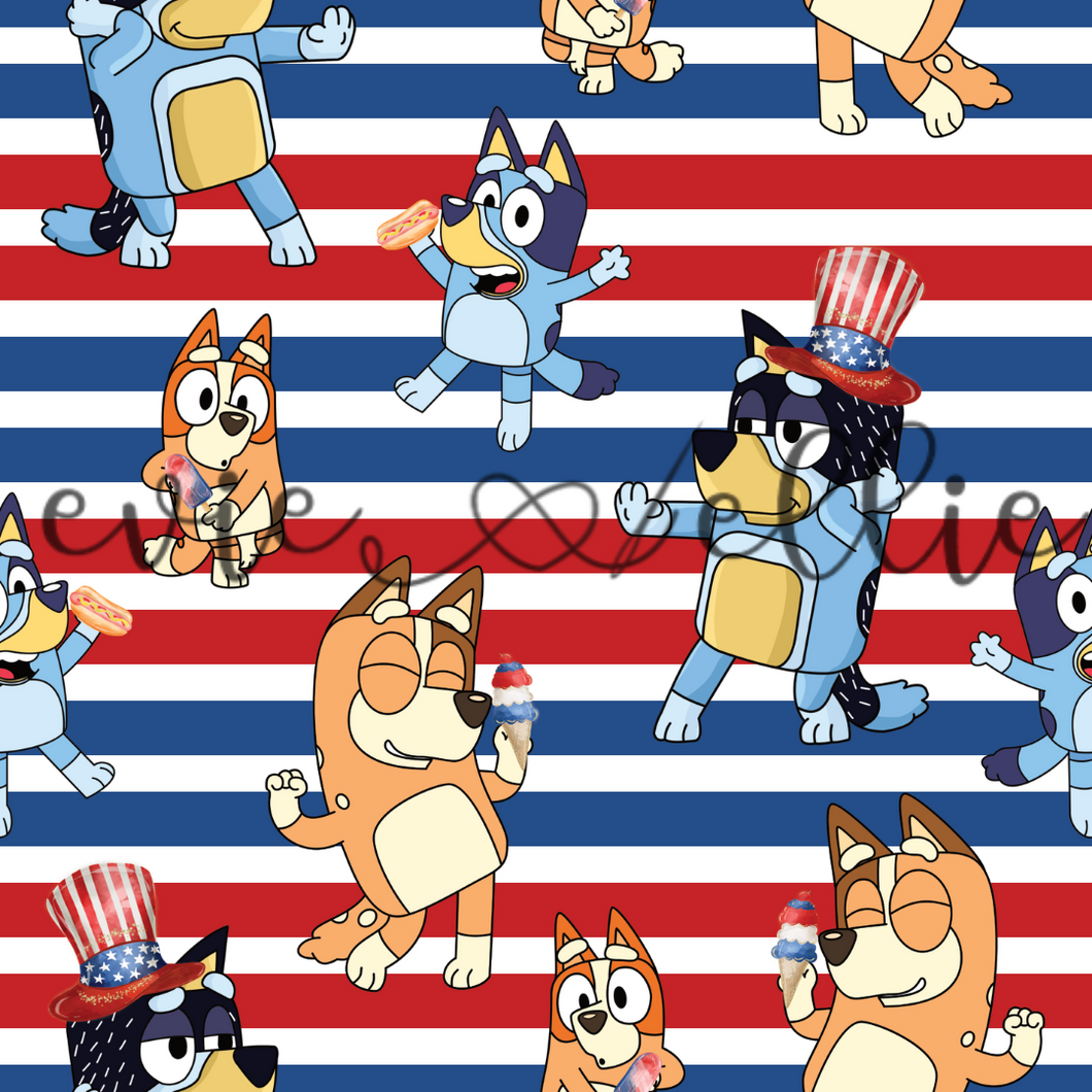 Blue Dog 4th of July-- Multiple Colors