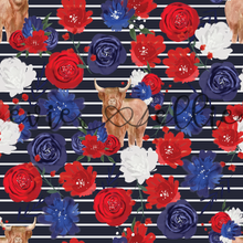 Load image into Gallery viewer, 4th of July Flower Cows-- Multiple Colors