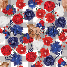 Load image into Gallery viewer, 4th of July Flower Cows-- Multiple Colors