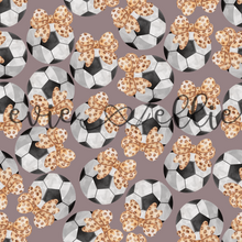 Load image into Gallery viewer, Soccer Balls and Leopard Bows- Multiple Colors