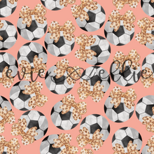 Load image into Gallery viewer, Soccer Balls and Leopard Bows- Multiple Colors