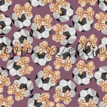 Load image into Gallery viewer, Soccer Balls and Leopard Bows- Multiple Colors