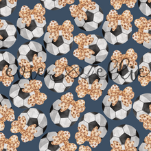 Load image into Gallery viewer, Soccer Balls and Leopard Bows- Multiple Colors