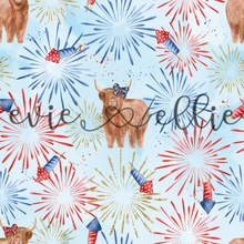 Load image into Gallery viewer, 4th of July Firework Cows with Bows-- Multiple Colors