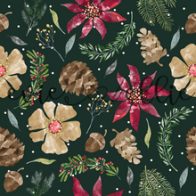 Load image into Gallery viewer, Pinecones and Poinsettias - Multiple Colors