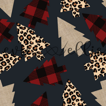 Load image into Gallery viewer, Buffalo Plaid, Linen, & Leopard Trees-- Multiple Colors