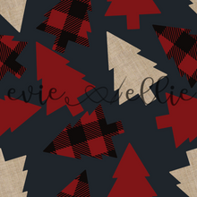 Load image into Gallery viewer, Buffalo Plaid, Linen, & Red Trees-- Multiple Colors