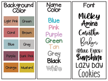 Load image into Gallery viewer, One Font Name-- Boho Colors