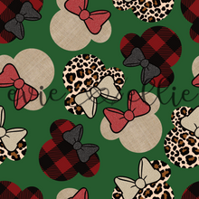 Load image into Gallery viewer, Buffalo Plaid, Linen, &amp; Leopard Bow Ears-- Multiple Colors
