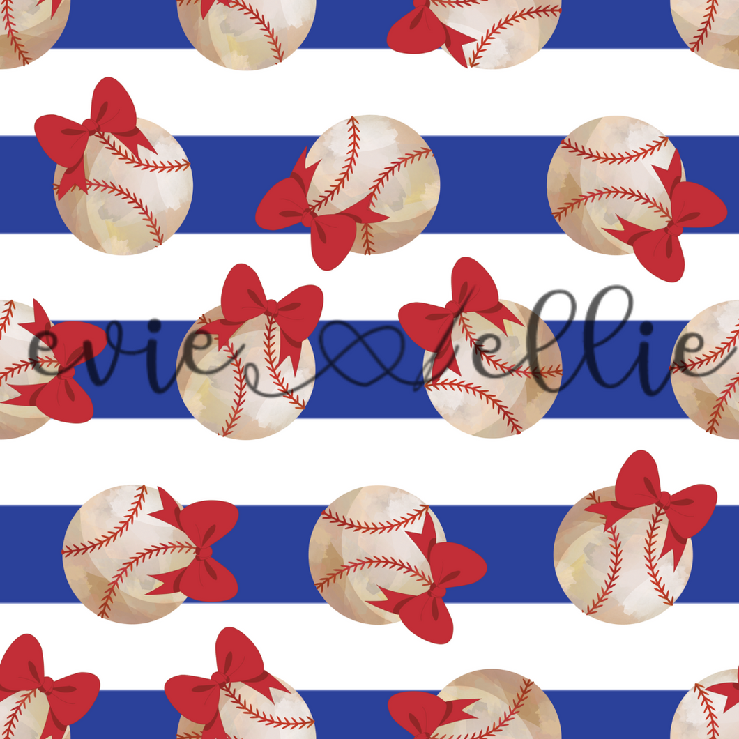 Baseballs and Bows- Multiple Colors