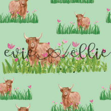 Load image into Gallery viewer, Highland Cows &amp; Pink Flowers-- Multiple Colors
