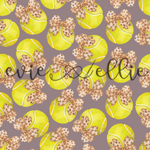 Load image into Gallery viewer, Tennis Balls and Leopard Bows- Multiple Colors
