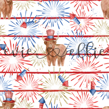 Load image into Gallery viewer, 4th of July Firework Cows with Hats-- Multiple Colors
