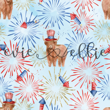 Load image into Gallery viewer, 4th of July Firework Cows with Hats-- Multiple Colors
