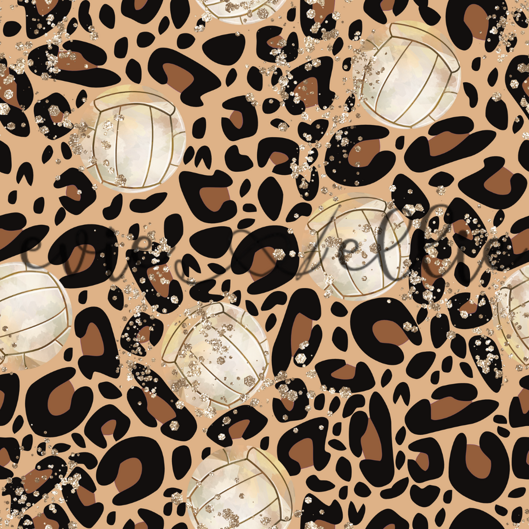 Volleyballs and Leopard Print- Multiple Colors