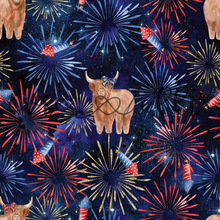 Load image into Gallery viewer, 4th of July Firework Cows with Bows-- Multiple Colors
