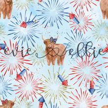 Load image into Gallery viewer, 4th of July Firework Cows with Bows-- Multiple Colors
