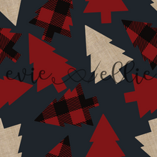 Load image into Gallery viewer, Buffalo Plaid, Linen, &amp; Red Trees-- Multiple Colors
